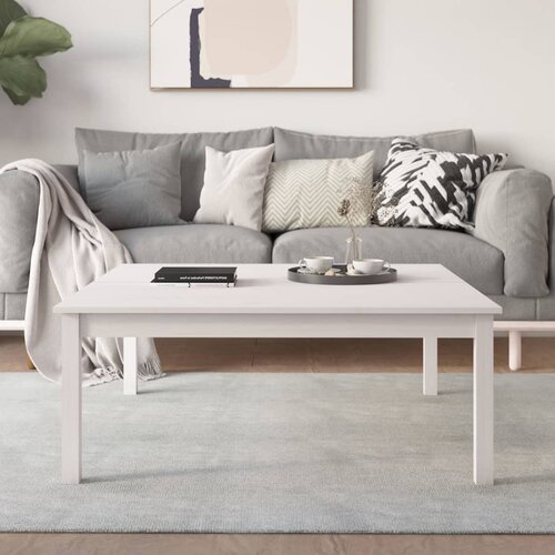 vidaXL Klubska mizica bela 100x100x40 cm trdna borovina Cene