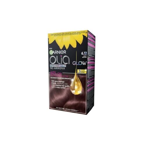 Garnier Olia Glow boja za kosu 6.12 svetlo smeđa Slike