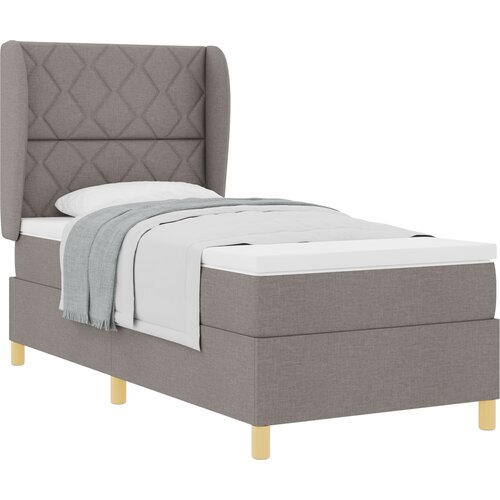 vidaXL Box Spring postelja s prejemo Taupe 90x200 cm Tkanina, (22051188) Cene