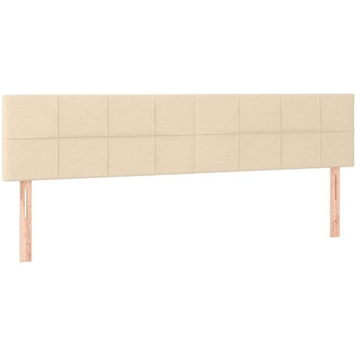  Krevet s oprugama i madracem krem 200 x 200 cm od tkanine Slike