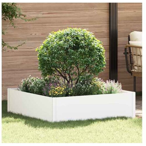 VidaXL Ograda oko Travnjaka 100 x 100 x 35 cm Čelik Bijela - Bijela 100 x 100 x 35 cm 1 Slike