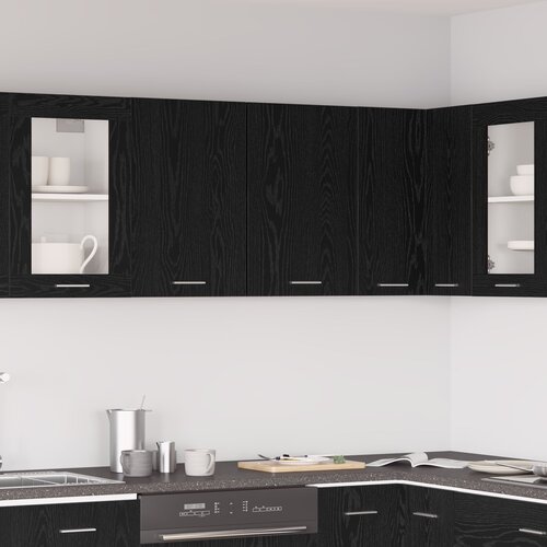 vidaXL Kuhinjska omara Črn hrast Inženirski les 80 x 31 x 60 cm Vrata Cene