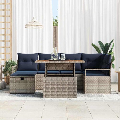  Sjedeća garnitura za vrt 7 kom. poliratan 232 x 122 x 85 cm Slike