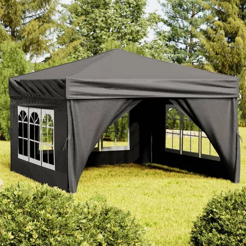 Sklopivi Zložljiv vrtni šotor s stranicami antracit 3x3 m, (20703023)