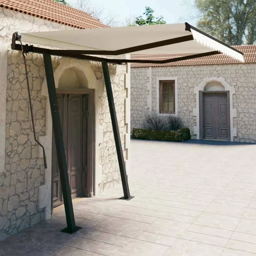  Avtomatsko zložljiva tenda s stebrički 3,5x2,5 m krem, (20729134)
