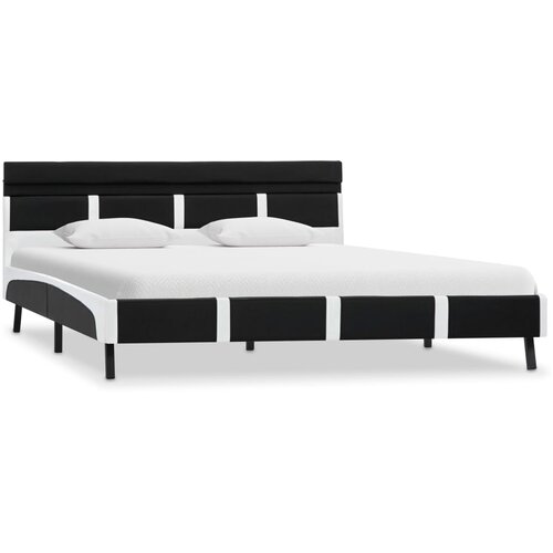  Okvir za krevet od umjetne kože s LED svjetlom crni 140x200 cm Slike
