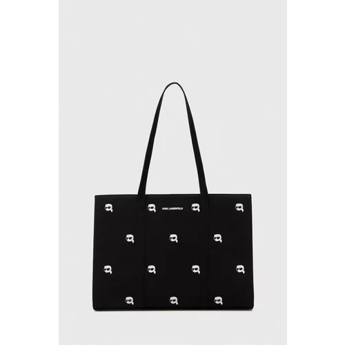 Karl Lagerfeld Bombažna torba črna barva