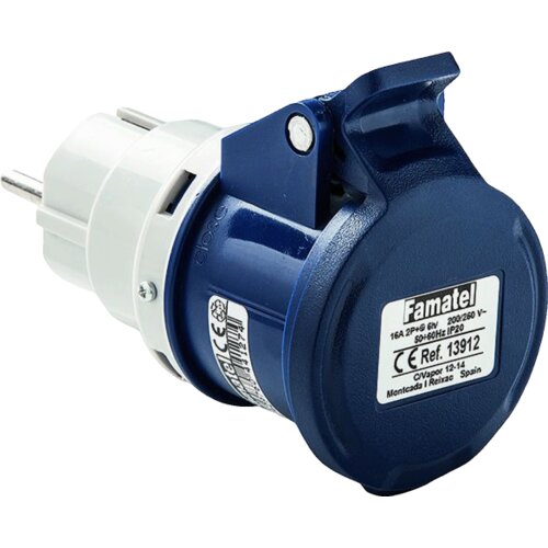 Famatel Industrijski adapter za utikač 2P+T/schuko utičnica 16A,IP20 &amp;ndash; 13912 Slike