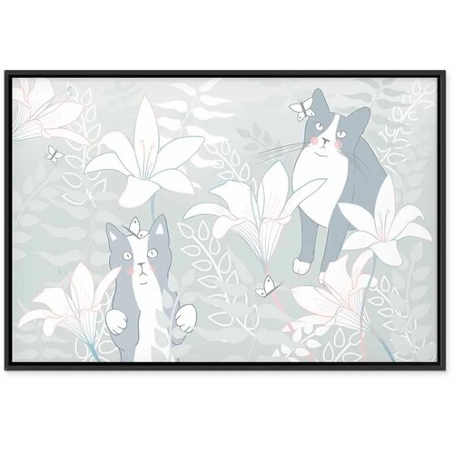  Slika - Cat Matters (1 Part) Wide - First Variant 120x80 U crnom drvenom okviru Slike