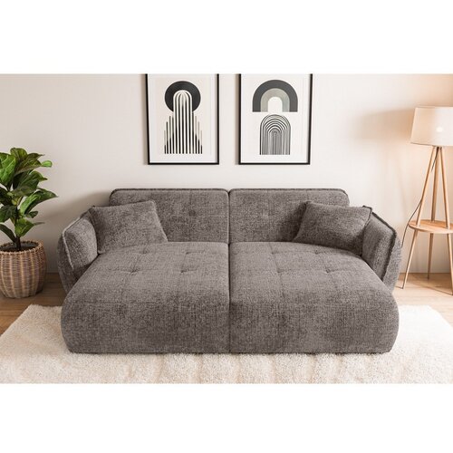 Ropez Smeđe-siva sofa od &amp;scaron;enila s ležaljkom 252 cm Nelia Big &amp;ndash; Slike