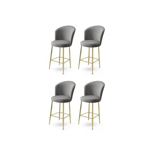 Hanah home Set barskih stolica Fora, 4 dijela, Sivo-zlatna Cijene