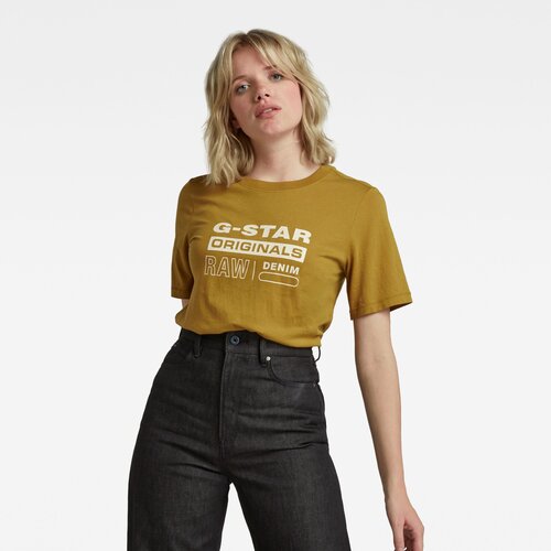G-star T-shirt - Originals label regular fit tee yellow Cene