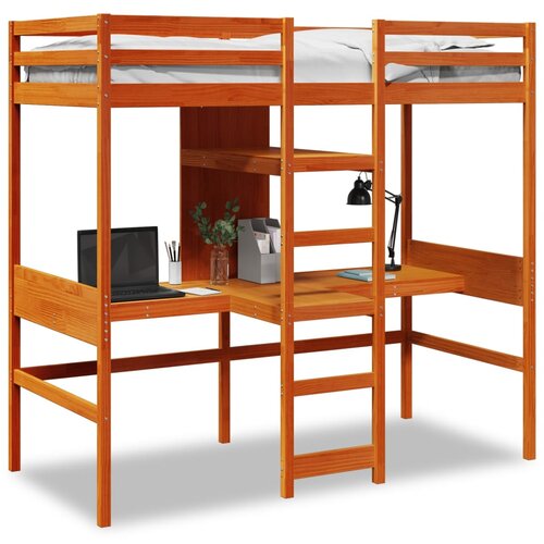 vidaXL Okvir za pograd brez vzmetnice rjava 90x190 cm trdna borovina, (21320976) Cene
