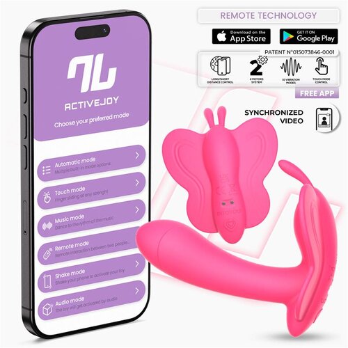 INTOYOU App Series Wingy Butterfly Vibrator with App Peach Red Slike