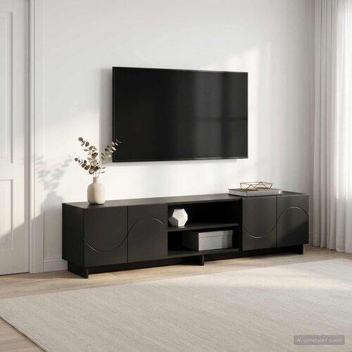  TV stalak 180 x 34,5 x 40 cm Crna Konstruirano drvo Slike