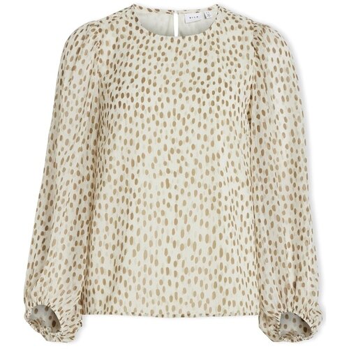 Vila Topi &amp;amp; Bluze Noos Top Falia L/S - Birch/Nori Bež Slike