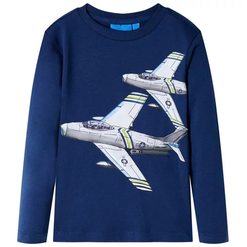  Dječja majica dugih rukava s uzorkom zrakoplova modra 92
