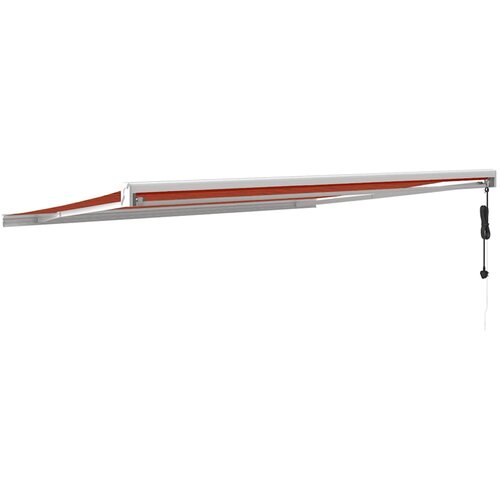 Tenda na uvlačenje narančasto-smeđa 4 x 3 m tkanina i aluminij Slike
