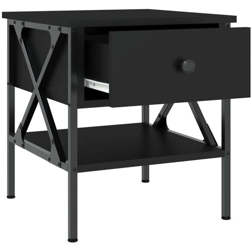 VidaXL Noćni ormarići 2 kom crni 40 x 42 x 45 cm od konstruiranog drva Slike