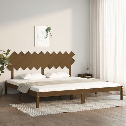 VidaXL okvir za krevet smeđi boja meda 200x200 cm od masivne borovine Slike