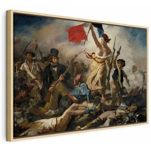  Slika - Eug&egrave;ne Delacroix &ndash; Liberty Leading the People 120x80 U prirodnom drvenom okviru Cijene