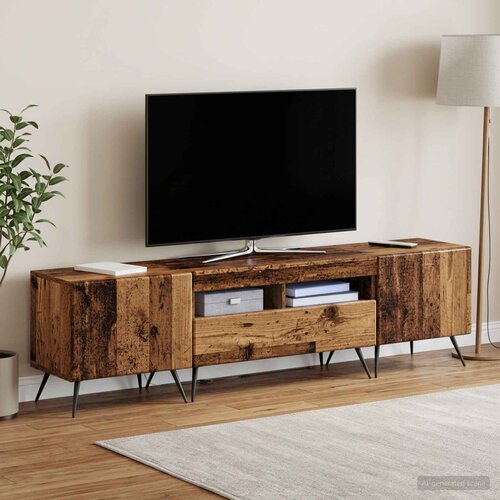  LED TV kabinet BREDA 3 kom. Staro drvo Konstruirano drvo Slike