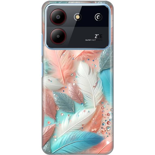  torbica silikonska print za zte blade A54 pastel feathers Slike