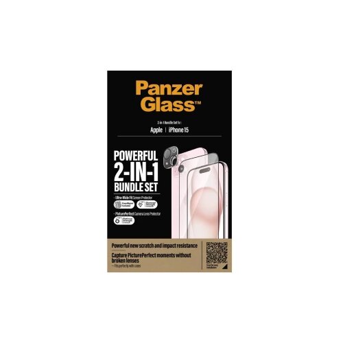 PanzerGlass 2-in-1-Pack za&amp;scaron;titno staklo zaslona Apple iPhone 15 kom. B1136+2809 Slike