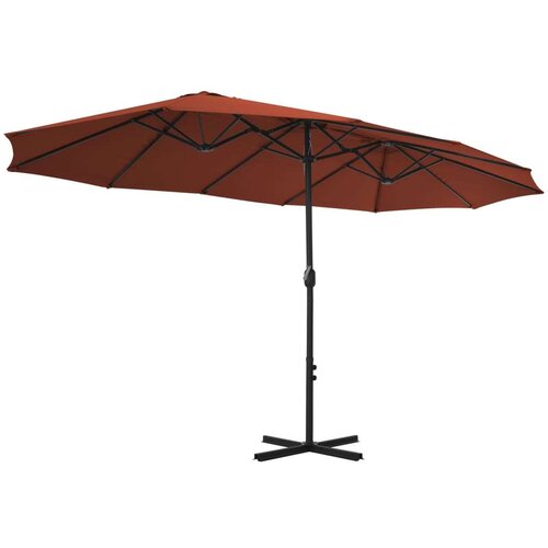  Vrtni suncobran s aluminijskom &amp;scaron;ipkom 460 x 270 cm boja cigle Slike