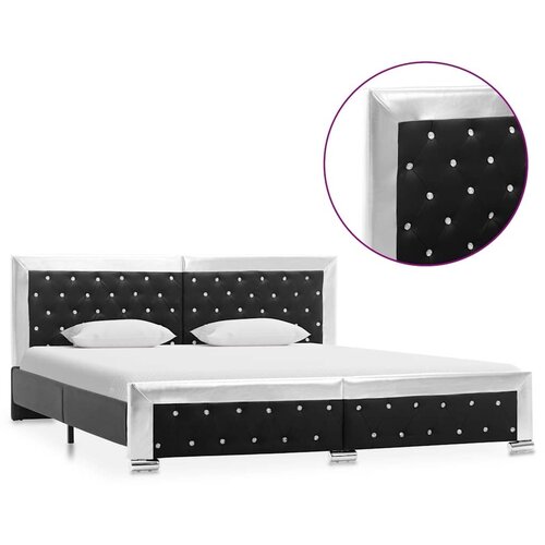  Okvir za krevet od umjetne kože crni 180 x 200 cm - Crna 180 x 200 cm Slike