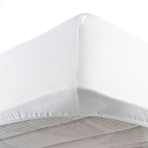 Douceur d int&amp;eacute;rieur Bijela plahta s gumom od jeseya 90x190 cm Jersy &amp;ndash; Slike