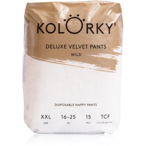 Kolorky Deluxe Velvet Pants Wild jednokratne pelene-gaćice veličina XXL 16-25 kg 15 kom Slike