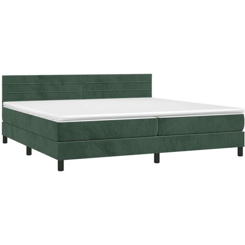  Box spring s madracem LED tamnozeleni 200x200 cm bar&amp;scaron;un Slike