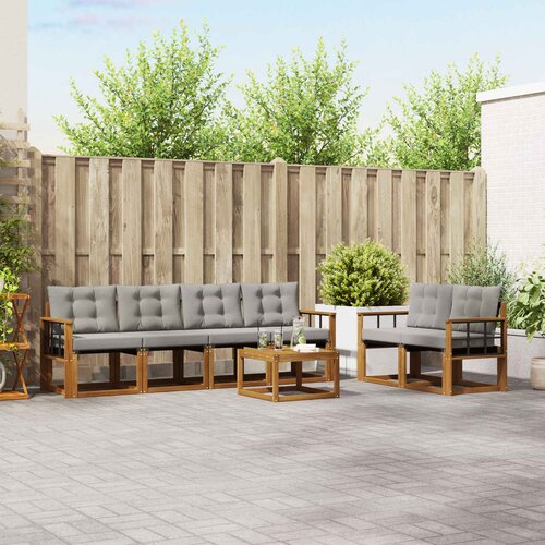  Set vanjskih sofa 7 kom. Prirodna i svijetlo siva Cijene