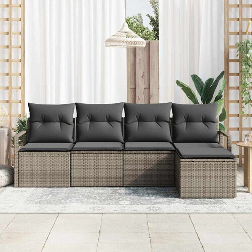  Set sofe 5 kom. Siva poliratan 230 x 117 x 85 cm Slike