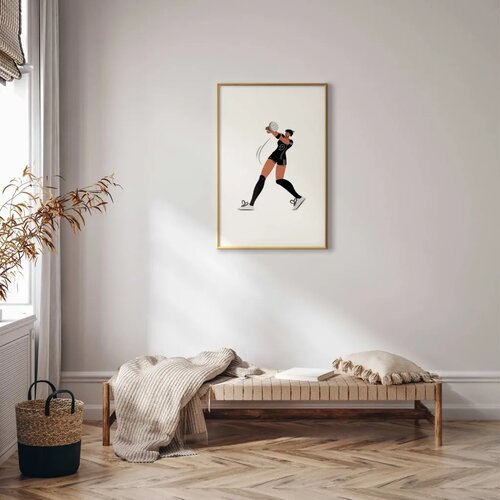  Plakat - Illustration - Female Volleyball Team Player 29.7x42 Zlatni okvir s margom Cene