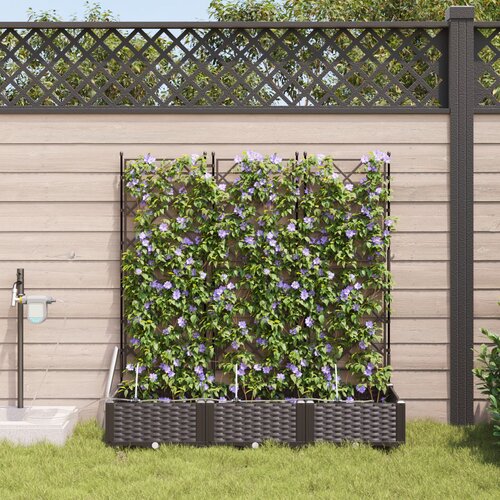 vidaXL Vrtno stojalo Rjava Plastika 120 x 40 x 126 cm Cvečniški Cene