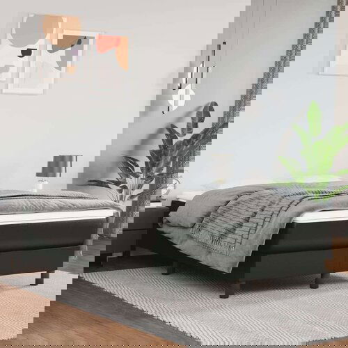  Box spring postelja z vzmetnico črna 120x200 cm umetno usnje, (20725771) Slike
