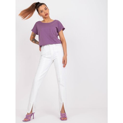 Fashion Hunters Purple cotton Ventura t-shirt for every day Slike