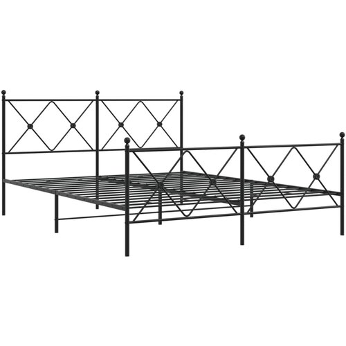 vidaXL Metalni okvir kreveta uzglavlje i podnožje crni 150x200 cm Cijene