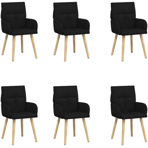 vidaXL Trpezarijske stolice 6 kom. Tkanina Crna 60 x 56 x 96 cm - Crna 6 Cijene