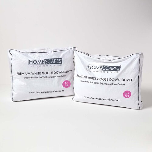 HOMESCAPES premium white goose down 15 tog all seasons duvet, 200x200 cm, (20749751) Cene