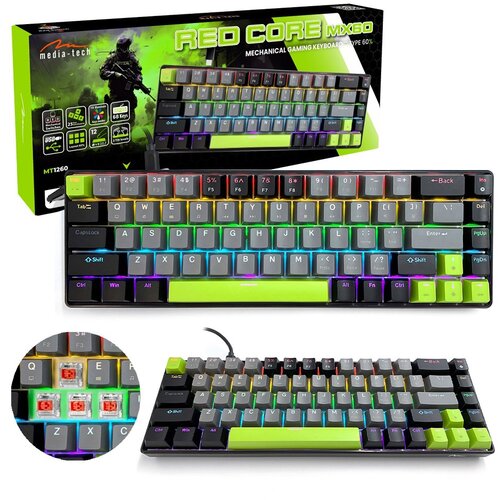 Media Tech Mechanical keyboard 60% RED CORE MX60 MT1260 Cijene