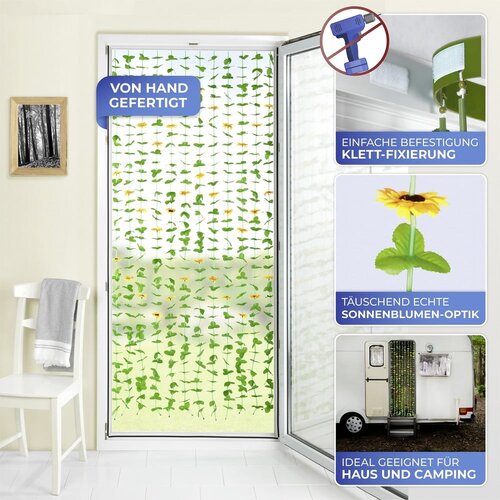 Maximex Rumena/zelena zavesa za vrata 90x190 cm Sunflowers &amp;ndash; Slike