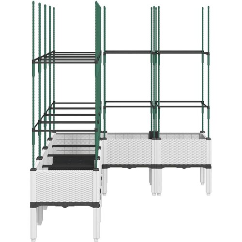  Vrtna sadilica s re&amp;scaron;etkom bijela 160 x 120 x 142,5 cm PP Slike
