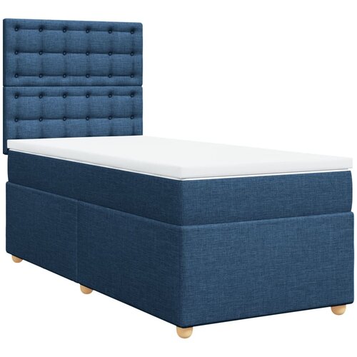 vidaXL Box spring postelja z vzmetnico modra 100x200 cm blago, (21291294) Cene