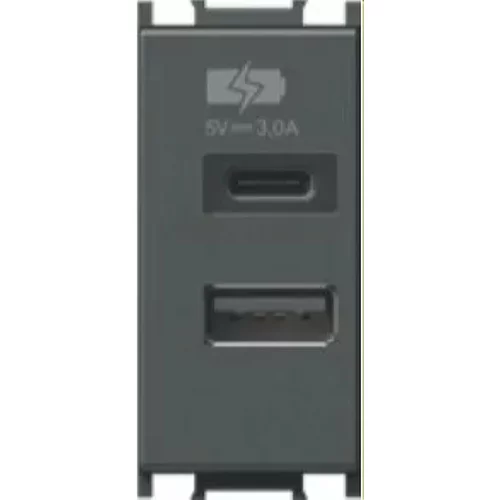 USB polnilnik (3 A, IP20, antracit)