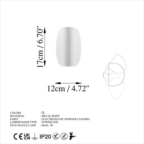 Opviq lights Heybe - 13626 Chrome Wall Lamp Slike
