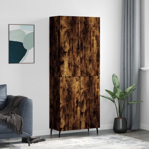 vidaXL Visoka komoda dimljen hrast 69,5x34x180 cm inženirski les Cene