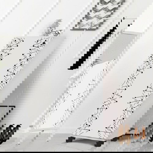 Woody Fashion cipelarnik 50x127x38cm Belo-Crni Cene